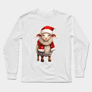 Vintage Christmas Sheep Long Sleeve T-Shirt